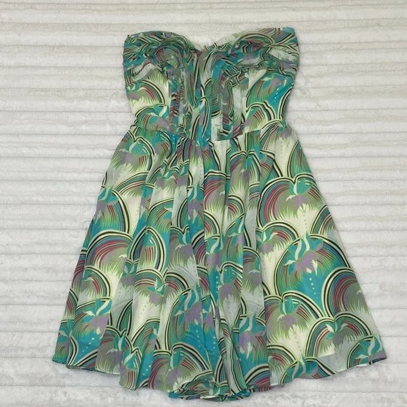 MM Couture Miss Me Strapless Party Dress Size Small Ruffle Sweetheart Chiffon - Picture 1 of 7
